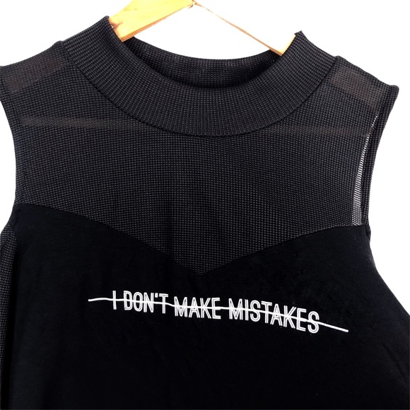 SELECT S I Don’t Make Mistakes Mesh Cutout Cold Shoulder Long Sleeve Crop Top - Picture 3 of 8